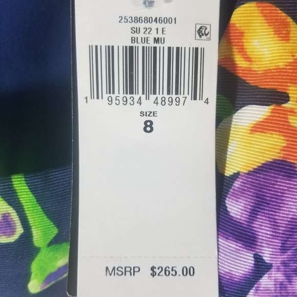 RALPH LAUREN FLORAL DRESS BLUE MULTICOLOR - SIZE 8 - MSRP $265 - NWT - Picture 6 of 7